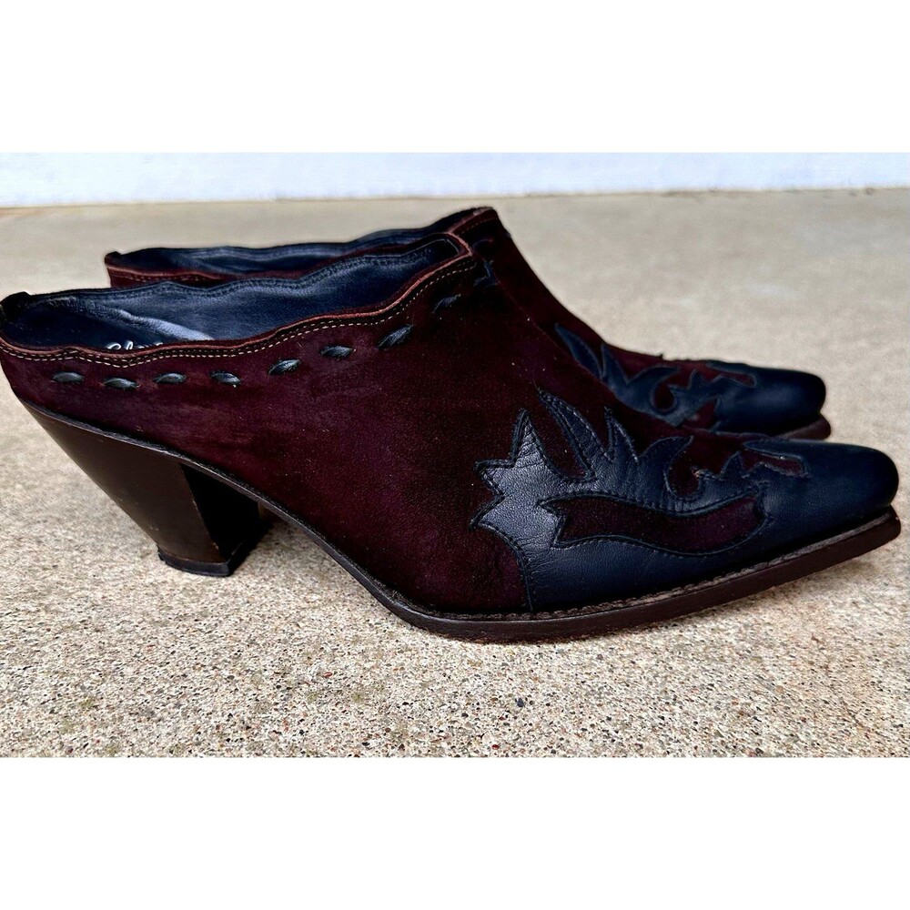 Charlie 1 Horse Lucchese Women’s 8.5B Western Suede Leather Mule Heels
